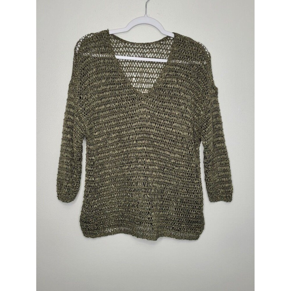 Green open knit grunge rustic woodsy cabincore layering sweater goblincore